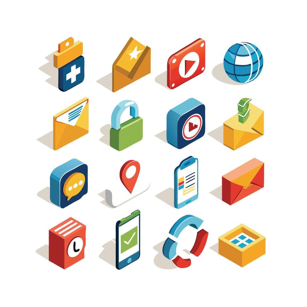 Contact Icon Set Collection Illustration vector