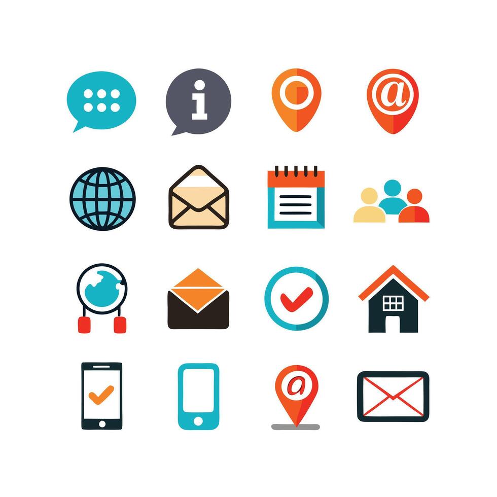 Contact Icon Set Collection Illustration vector