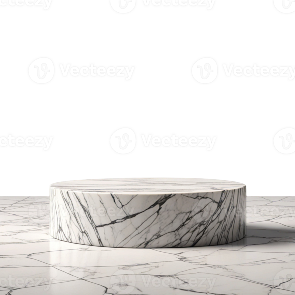 Empty Marble Round Podium for Product Display png