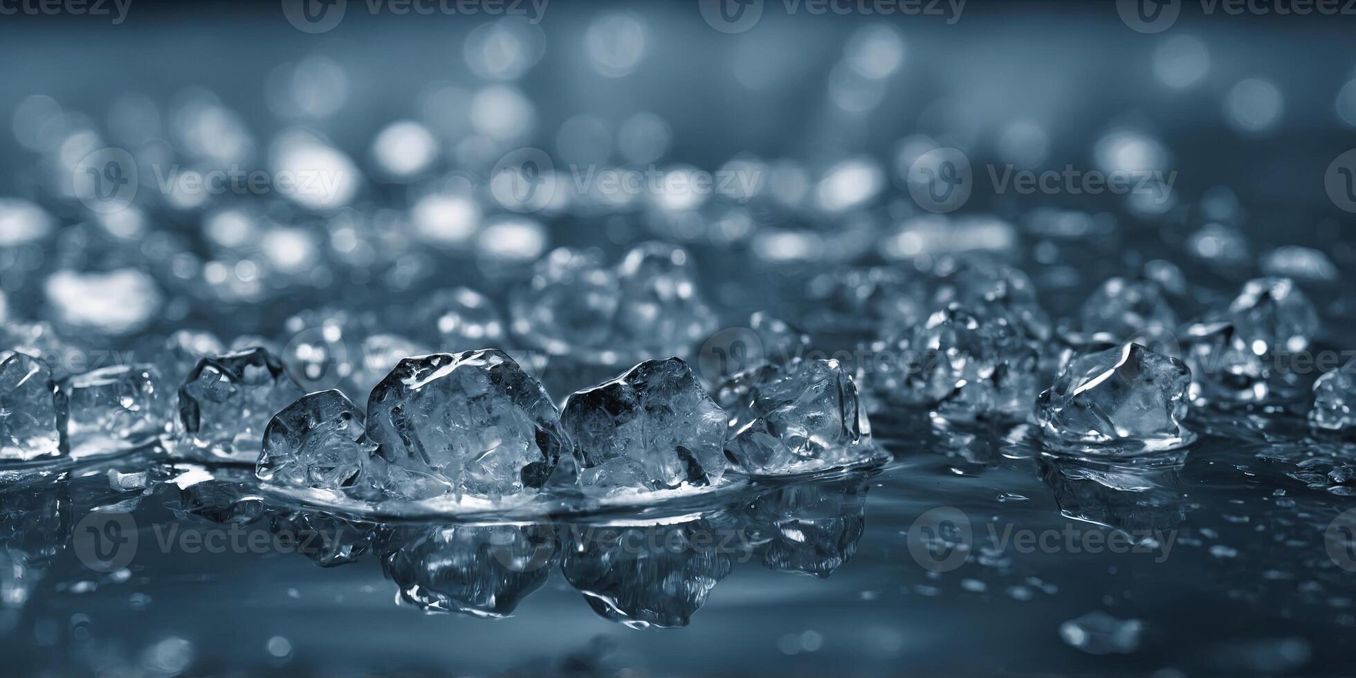 Close-Up of Ice Crystals Forming on Water Surface. photo