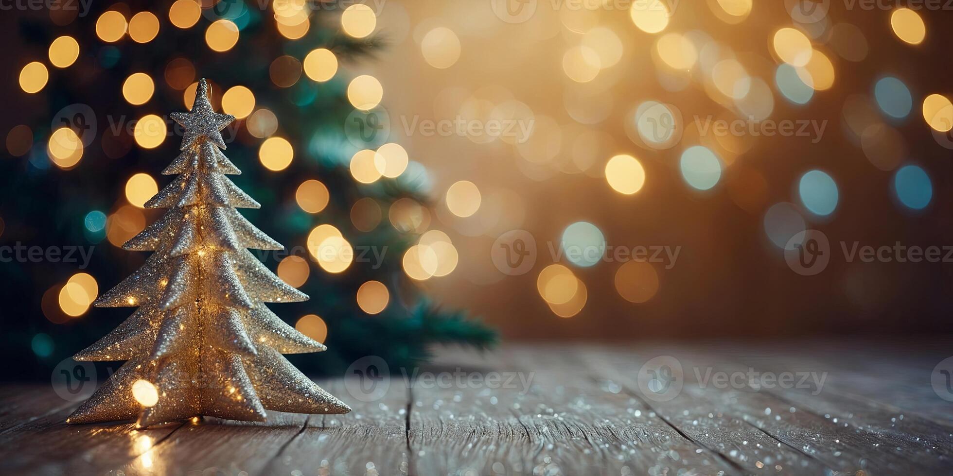Christmas abstract background with soft light bokeh Blurred Glitter sparkle for celebrate glowing lights focus in bright sunlight. photo
