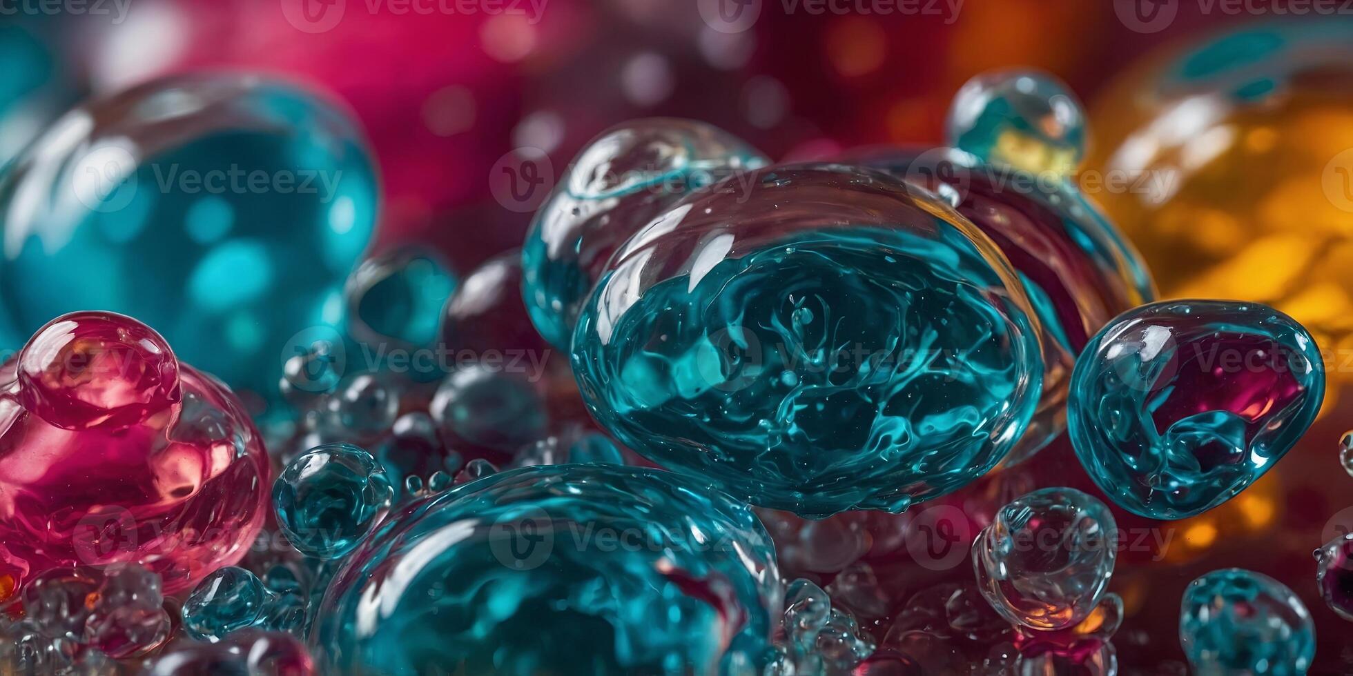 Close up of colorful liquid substance Great for science or art projects. photo