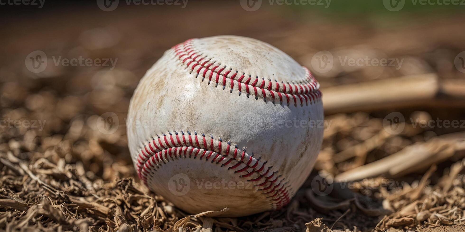 Closeup baseball background with copy space. photo