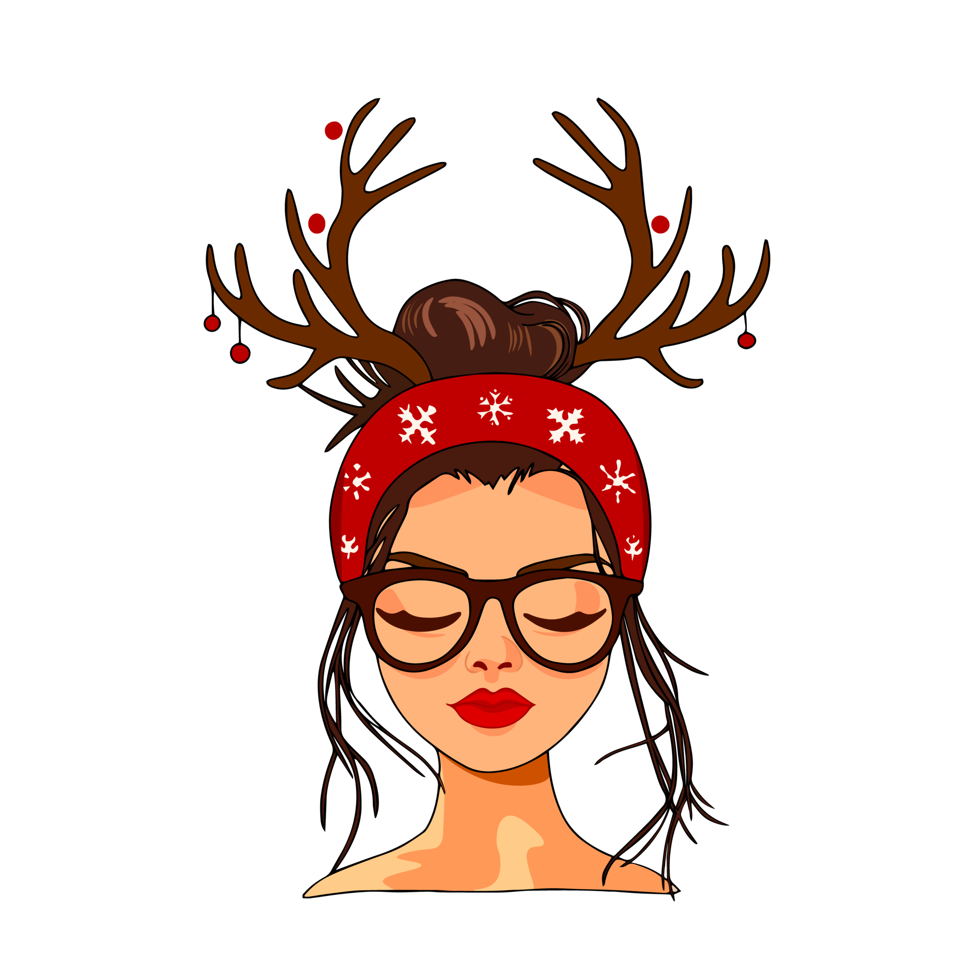 Illustration of a new year s girl christmas girl cute illustration