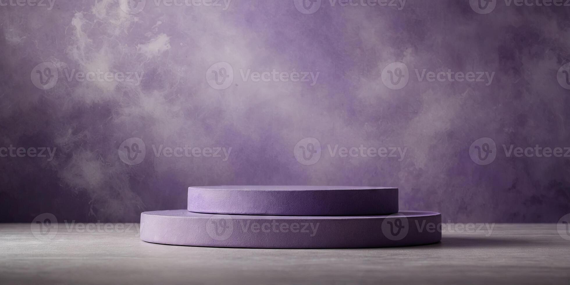 Empty product display podium with minimalist purple background and lavender theme watercolor, minimalist, purple, background, lavender, theme, watercolor, product display, podium, empty. photo