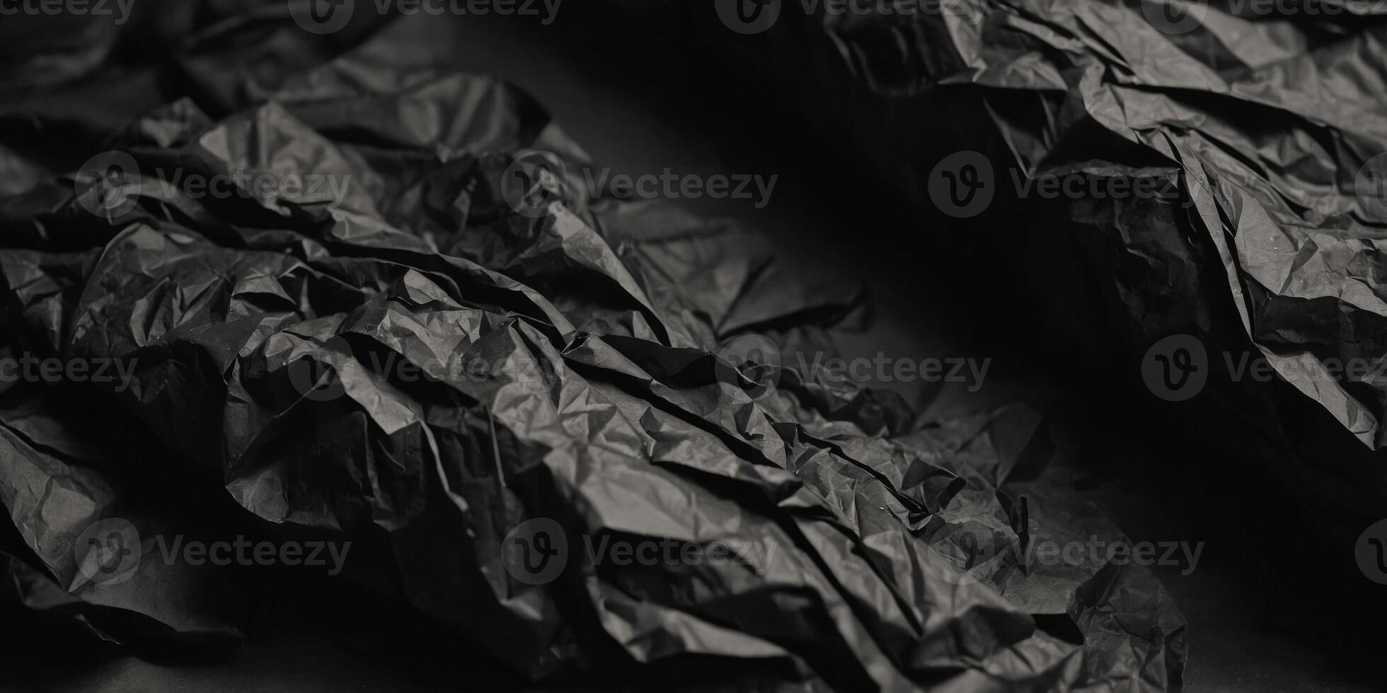 Black crumpled craft paper background Black history month concept Copy space. photo