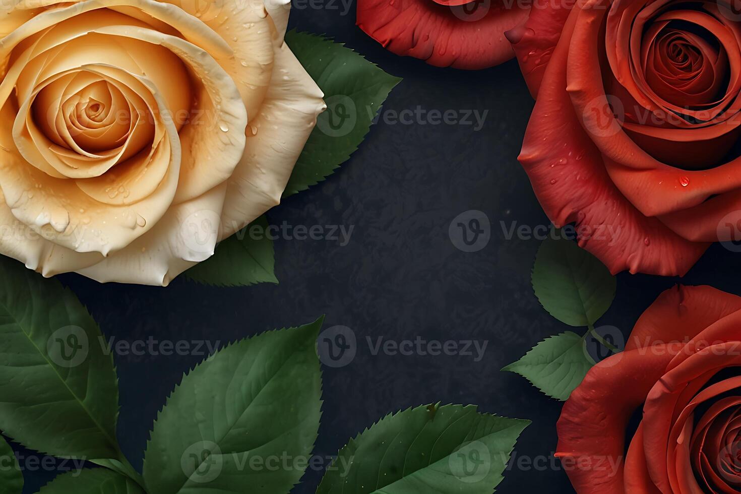 colored roses are arranged in a circle photo