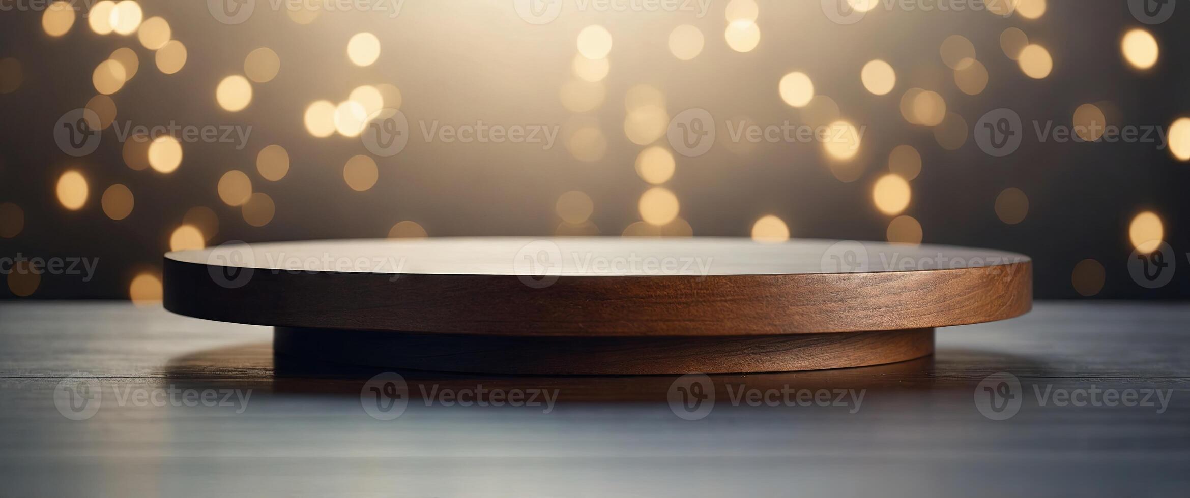 Empty podium with sleek aesthetics, providing a perfect backdrop for product showcases. photo