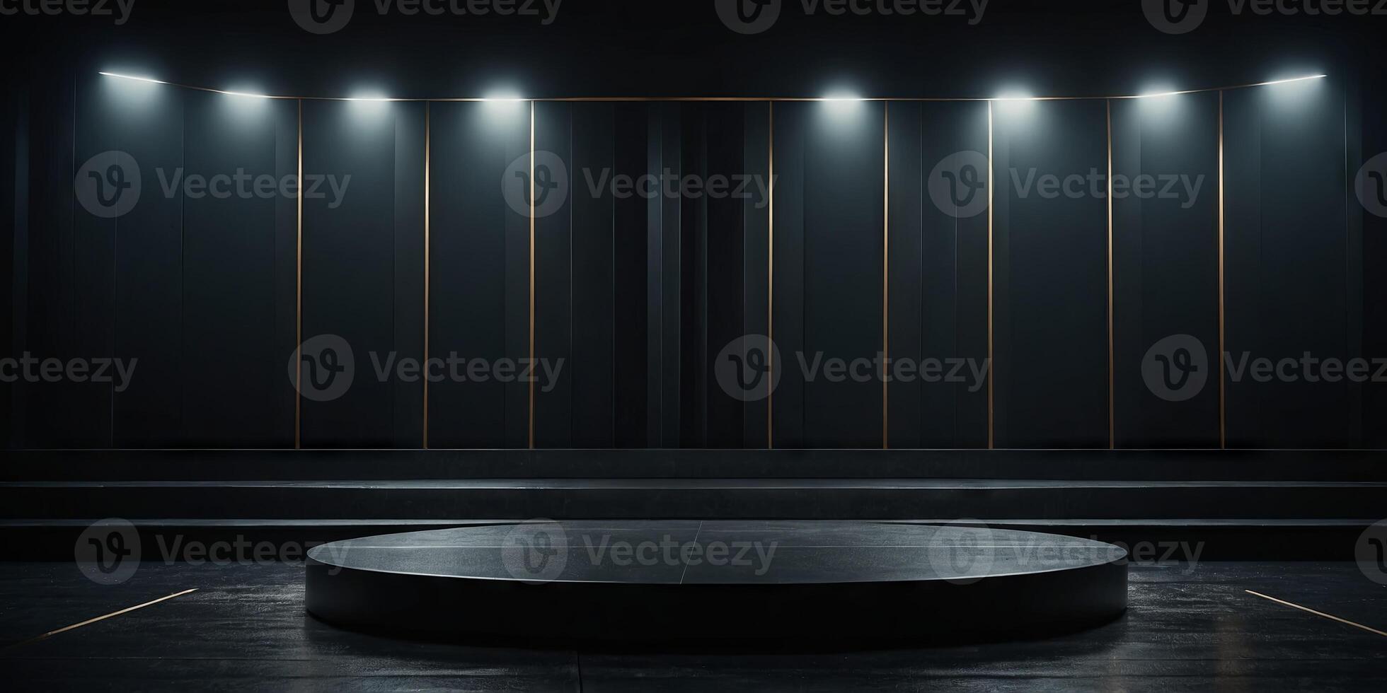 Dark podium background for product showcase. . photo