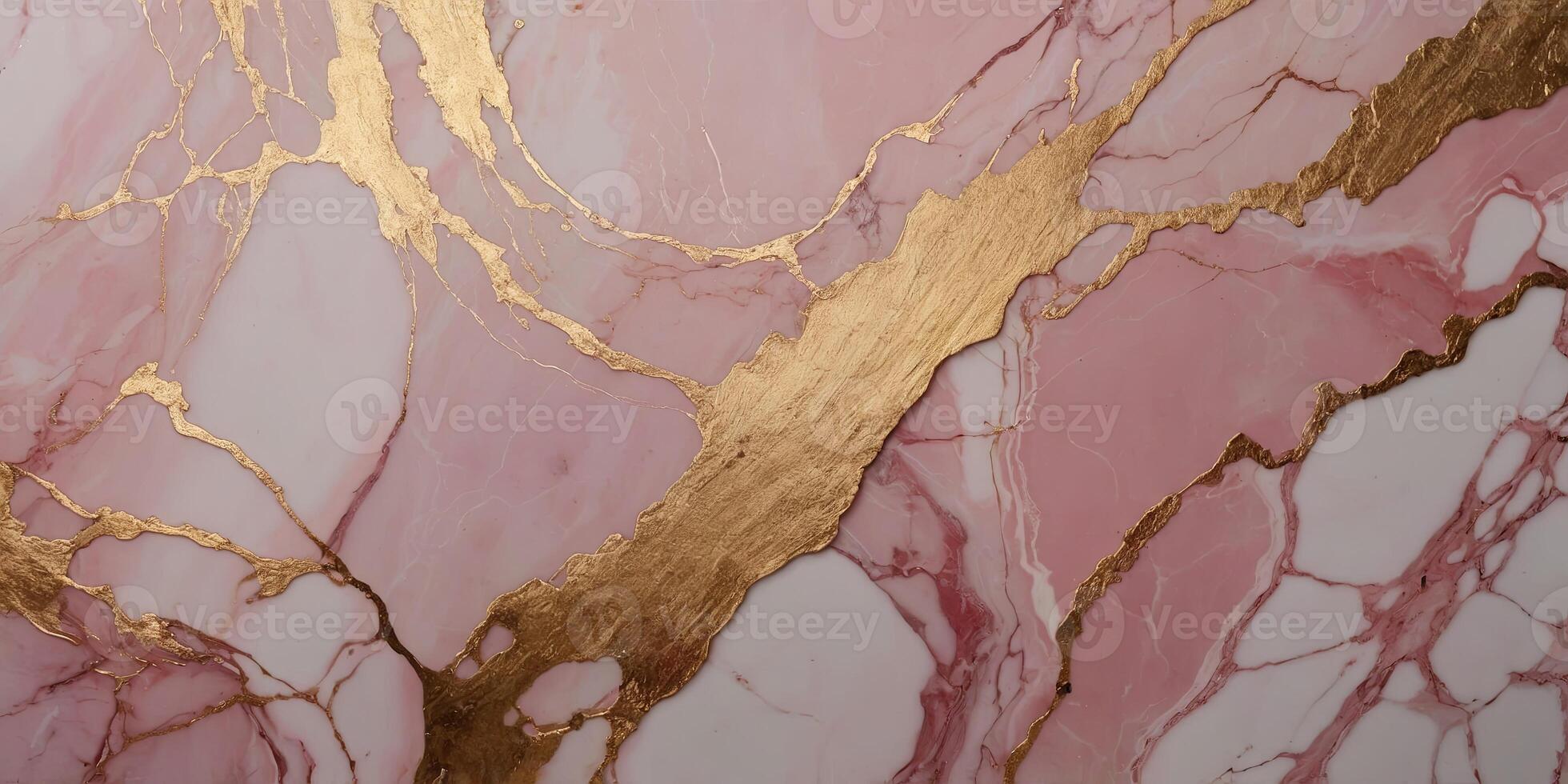 Delicate pink marble background with gold brushstrokes Place for your design. . photo