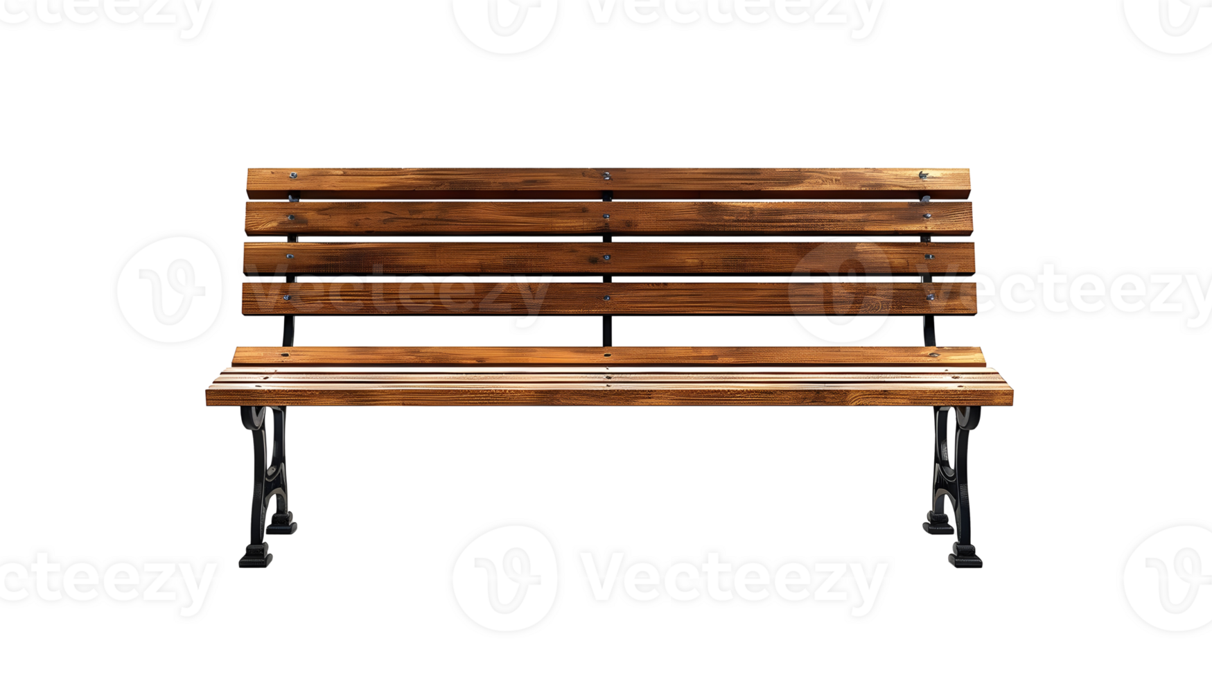 Al generated wooden bench isolated on transparent background png