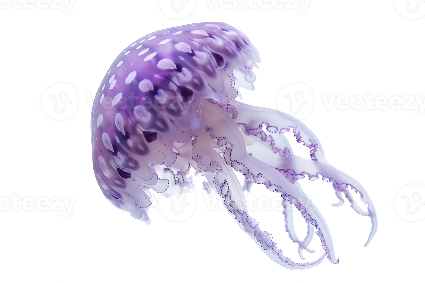 Al generated purple jellyfish isolated transparent background png