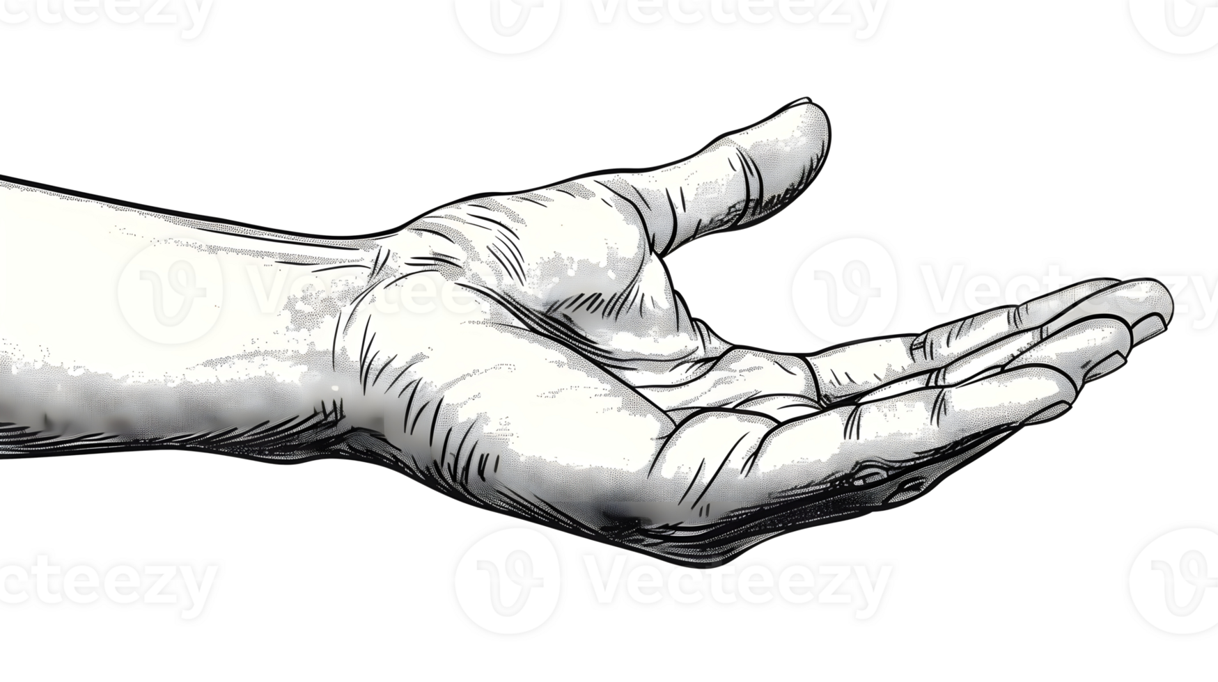 Al generated engraving hand gesture png