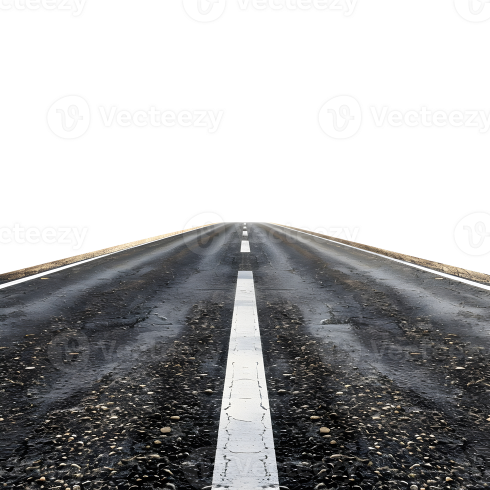 Al generated road with center line isolated on transparent background png