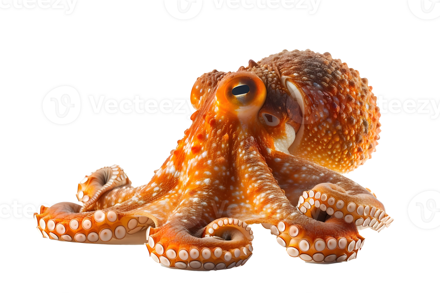 Al generated octopus isolated background png