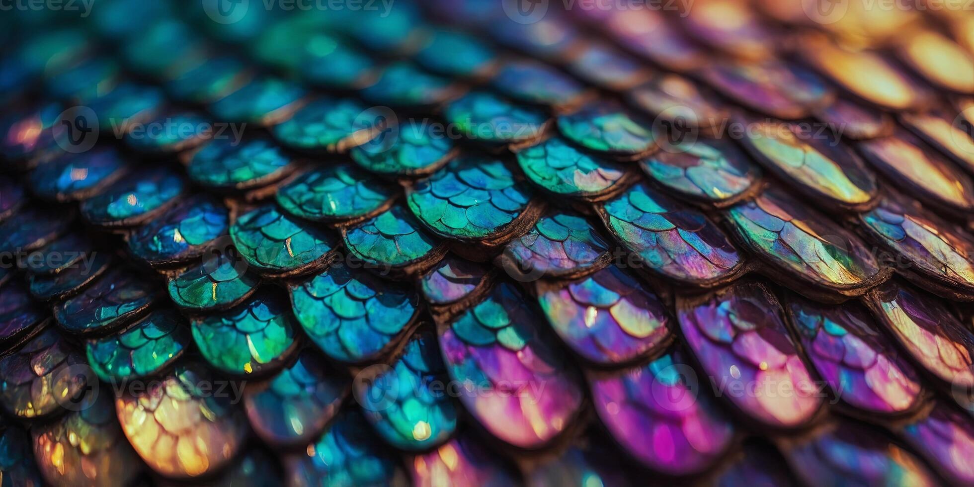 Iridescent dragon scale background image. photo