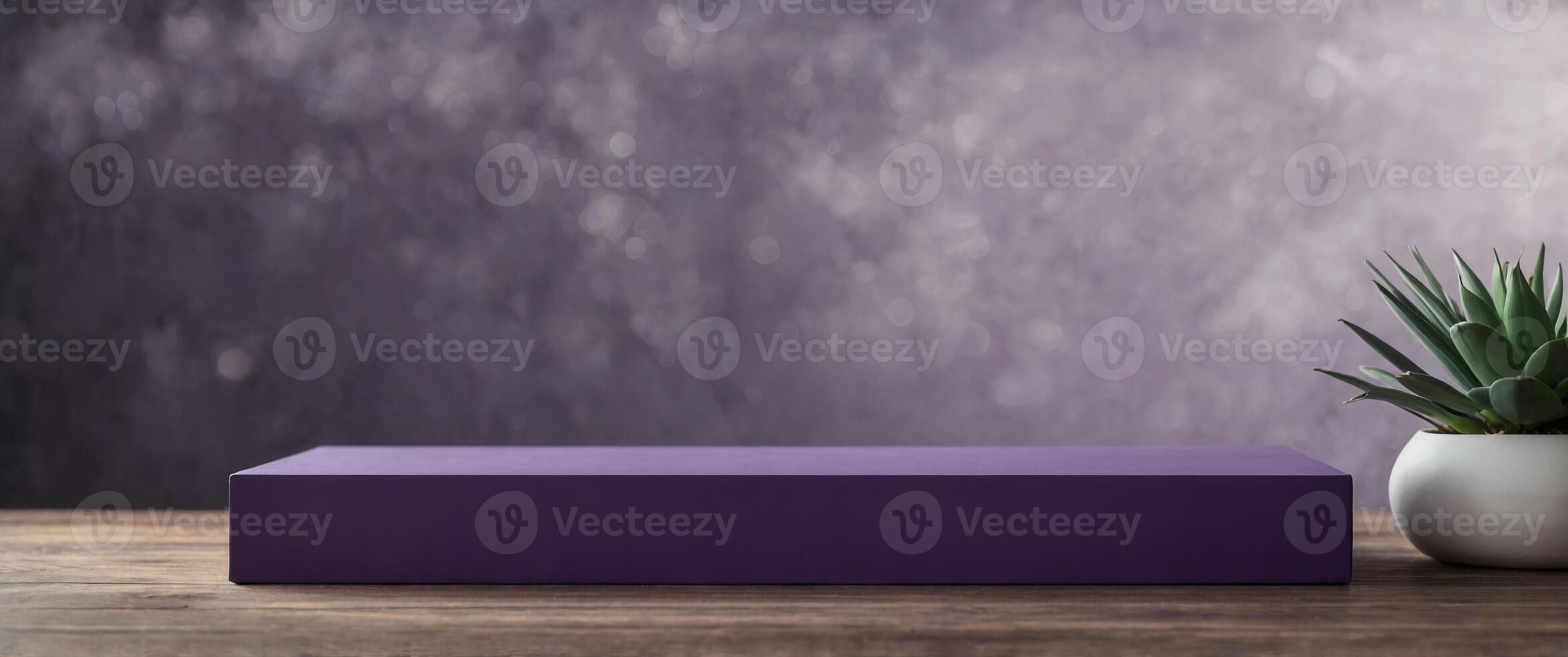 Product display purple podium for product presentation. photo