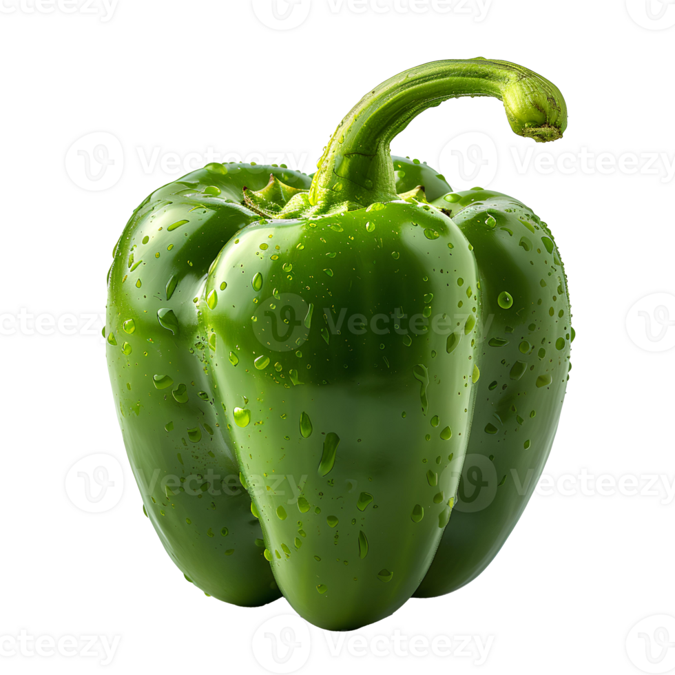 green bell pepper . Fresh produce green pepper isolated. green pepper png
