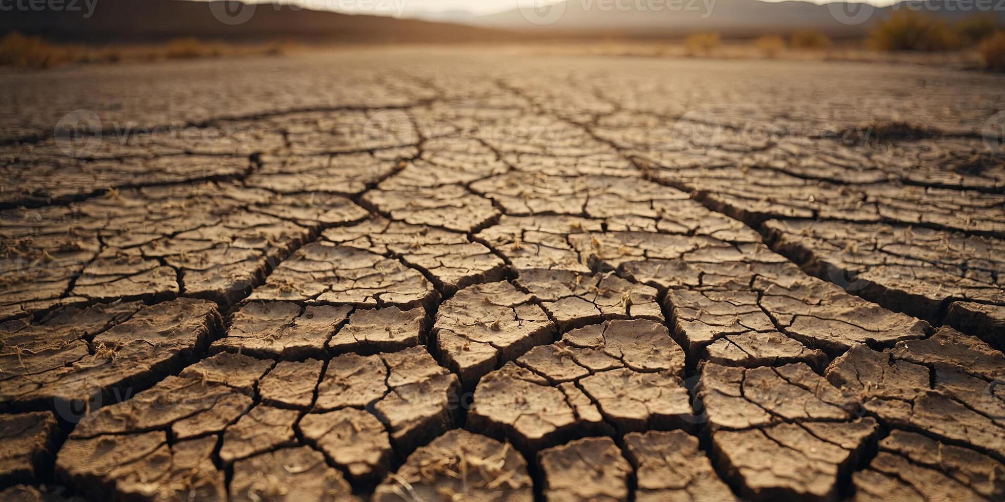 Global warming issue, ground land are dry, drought conditions. photo