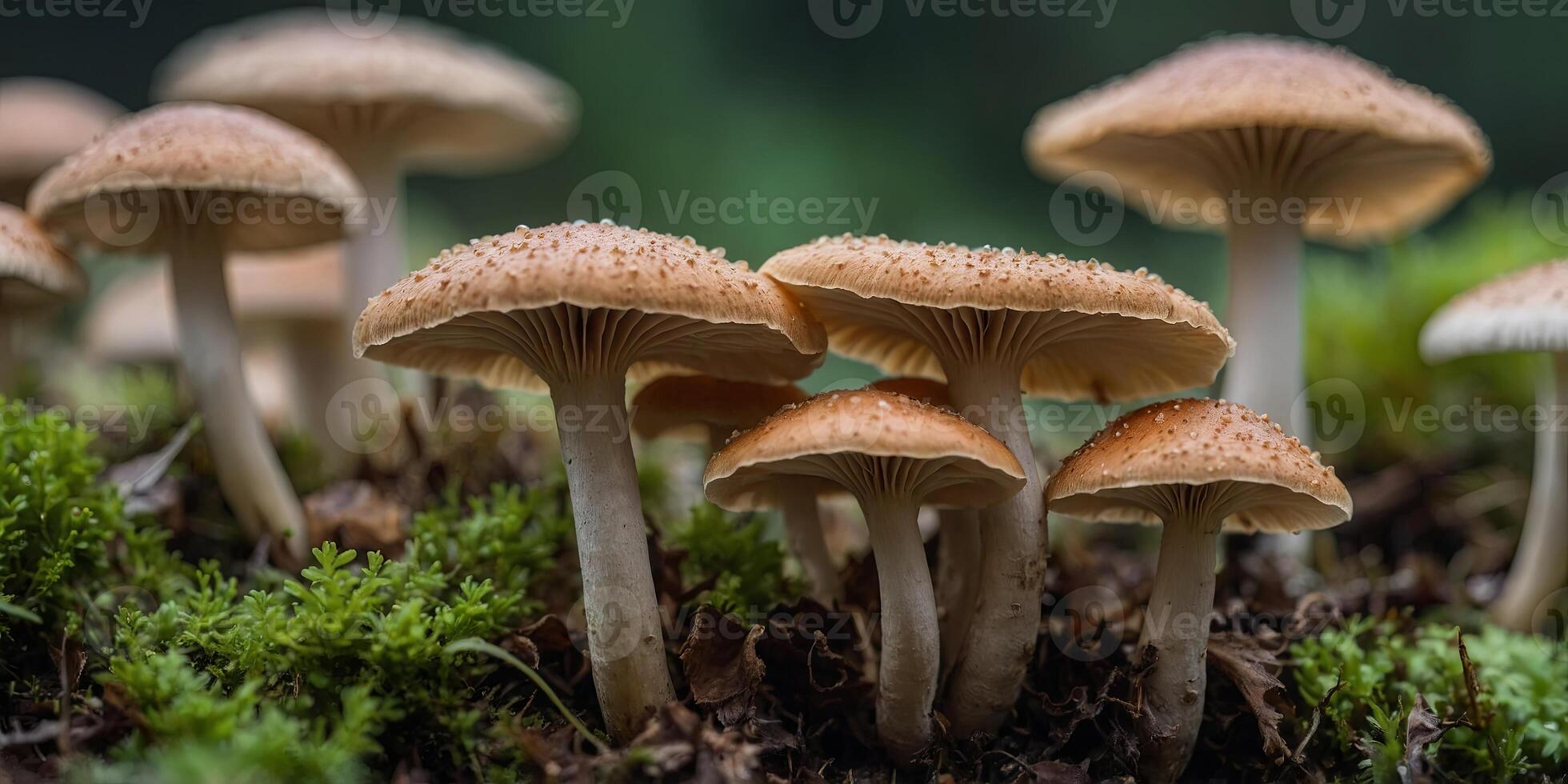 Macro View of Sajor-Caju Mushroom Plants. photo