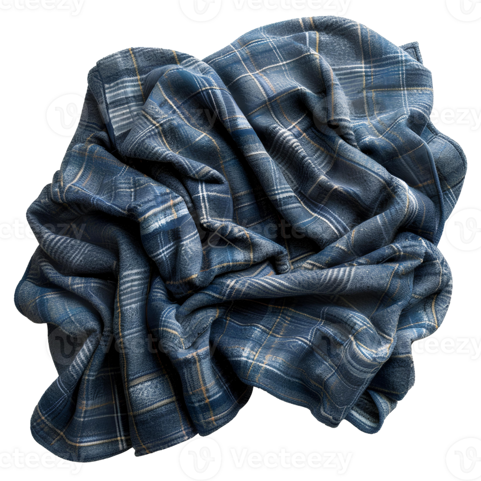 flannel blanket . cozy fabric flannel blanket for picnics top view isolated. blanket flat lay png