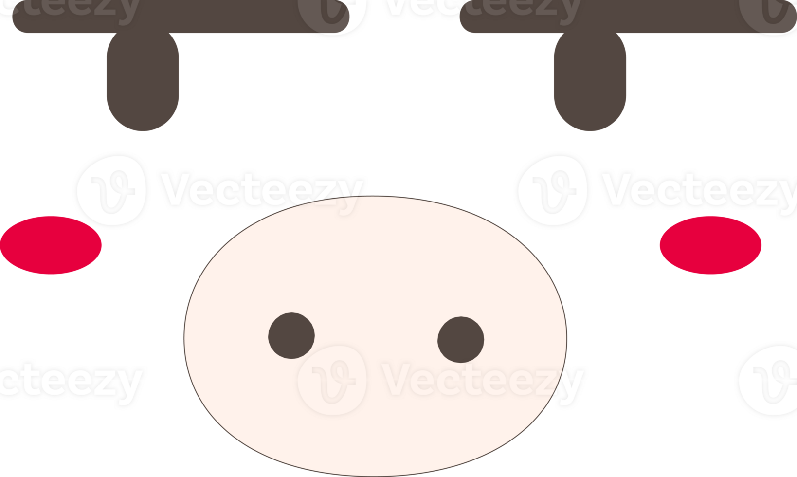 Pig bored face emoji illustration on transparent background. png