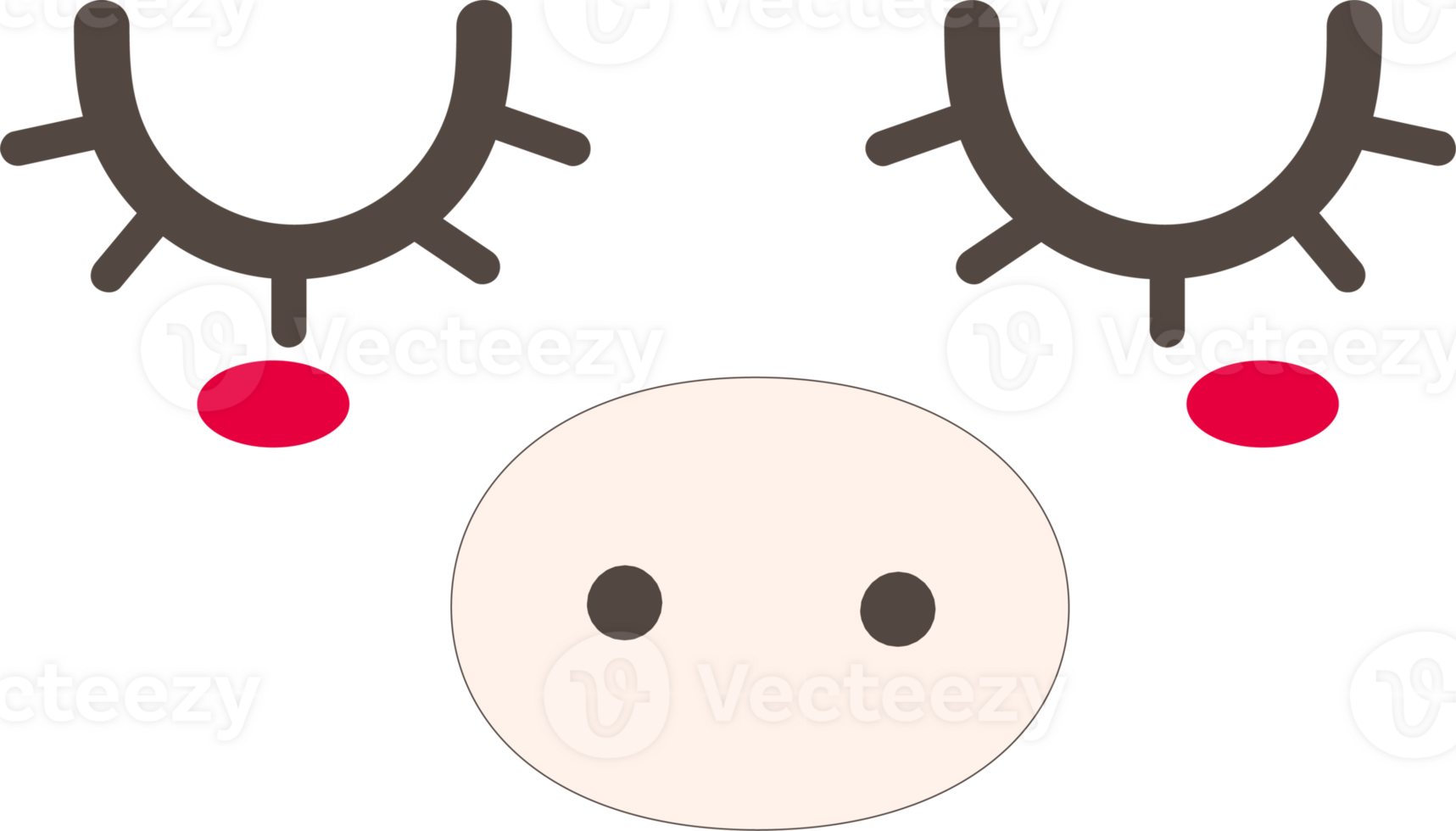 Pig calm face emoji illustration on transparent background. png