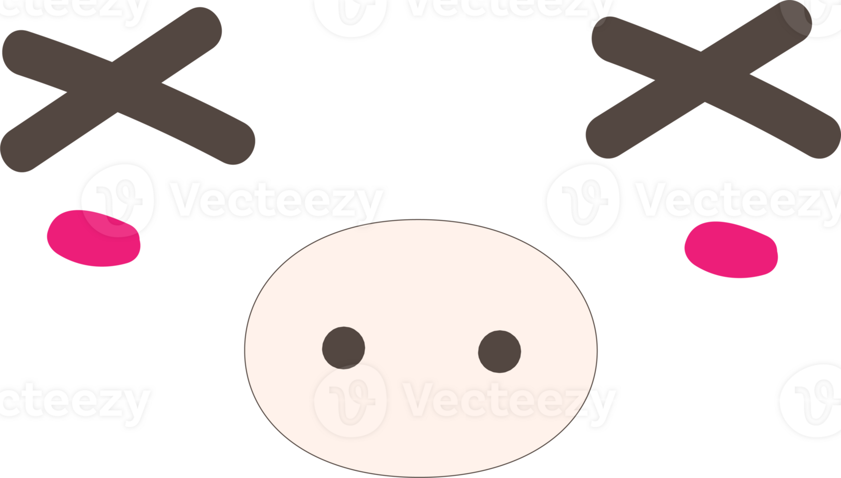 Pig sad face emoji illustration on transparent background. png