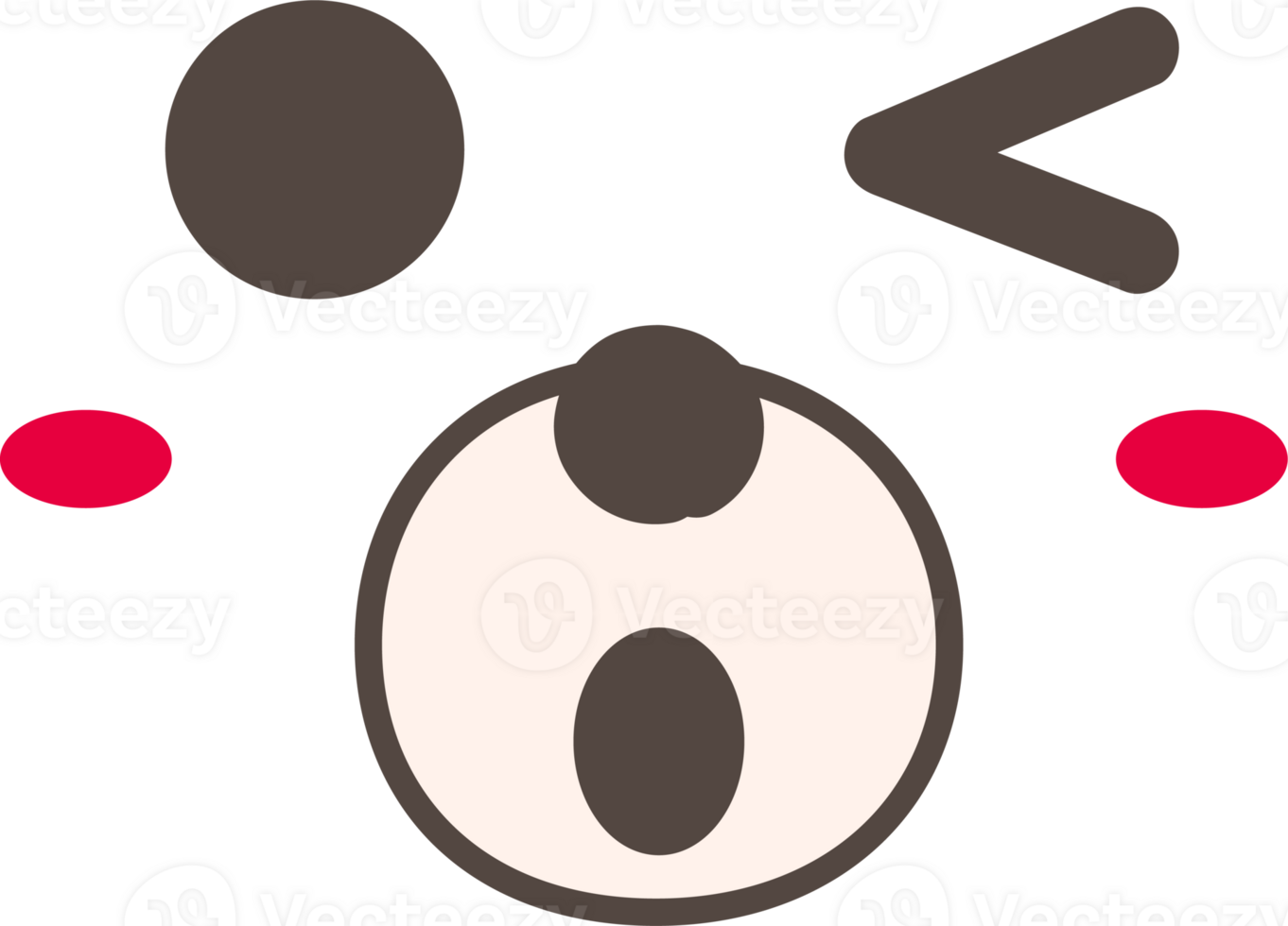 Bear wink face emoji illustration on transparent background. png