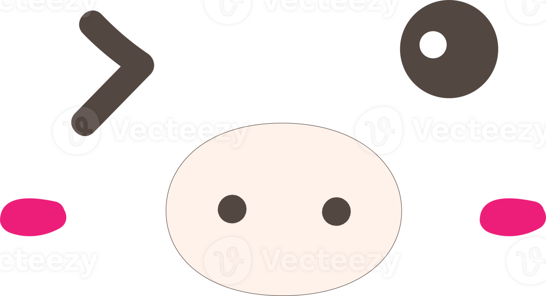Pig wink face emoji illustration on transparent background. png