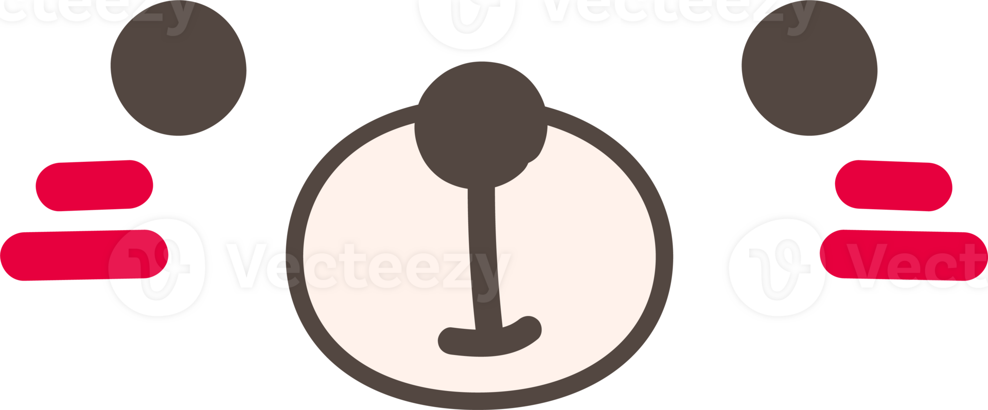 Bear happy face emoji illustration on transparent background. png