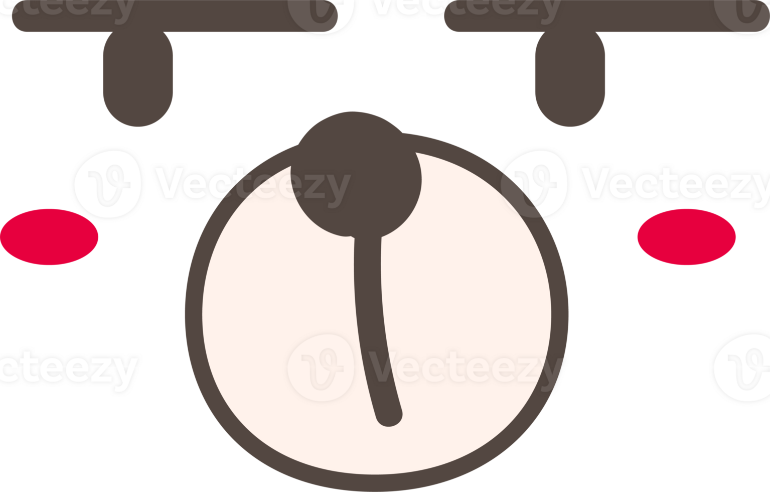 Bear bored face emoji illustration on transparent background. png
