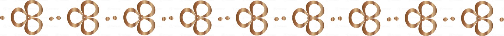 Clover leaf line border illustration on transparent background. png
