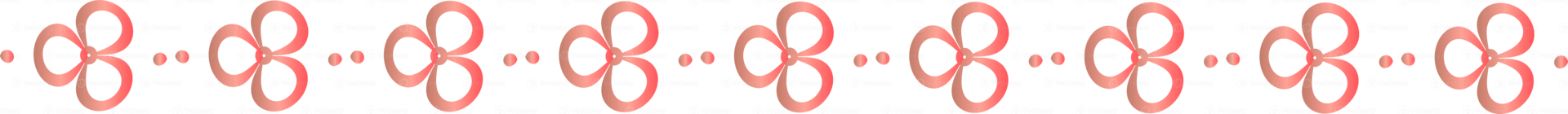 Clover leaf line border illustration on transparent background. png