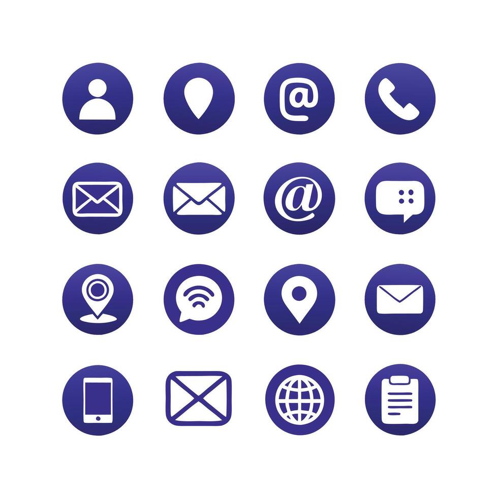 Contact Icon Set Collection Illustration vector