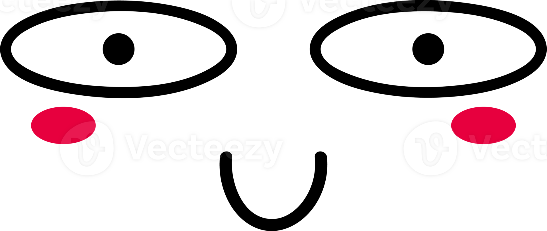 Smile face sticker illustration on transparent background. png