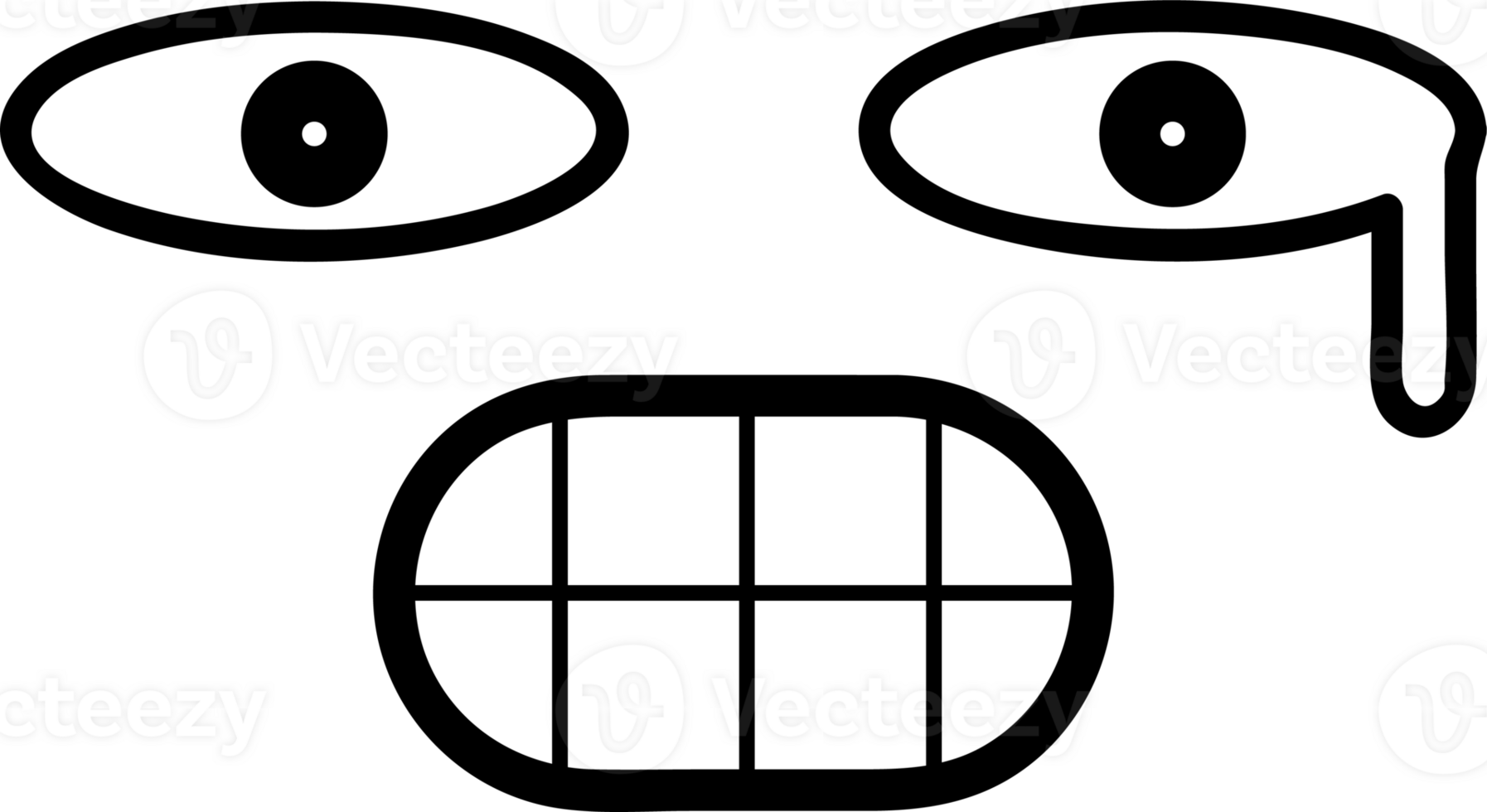 Cartoon cry face emoji illustration on transparent background. png