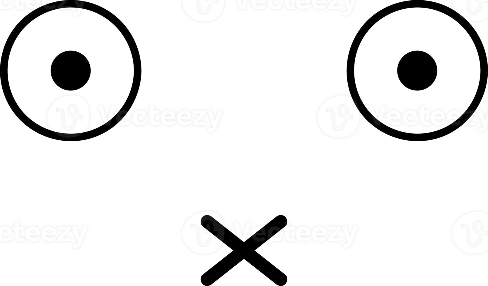 Cartoon happy face emoji illustration on transparent background. png