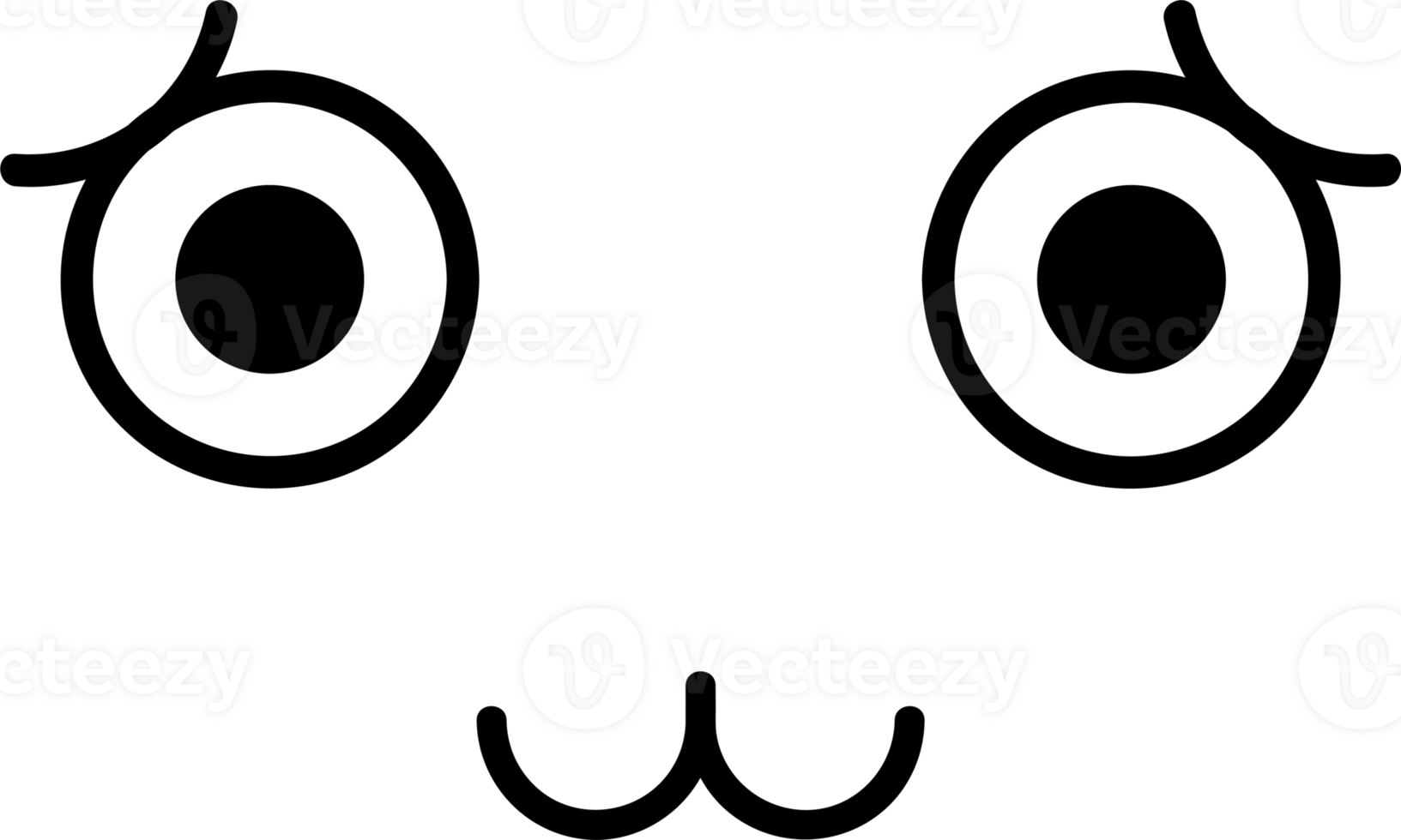 Cartoon sad face emoji illustration on transparent background. png