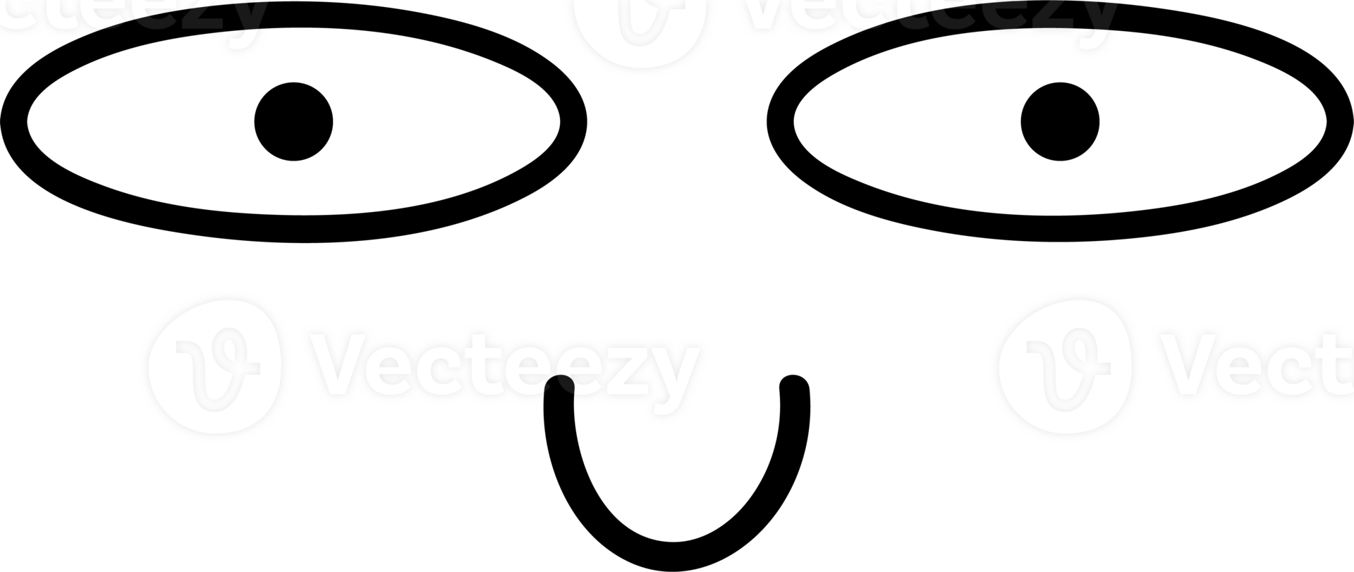 Smile face sticker illustration on transparent background. png