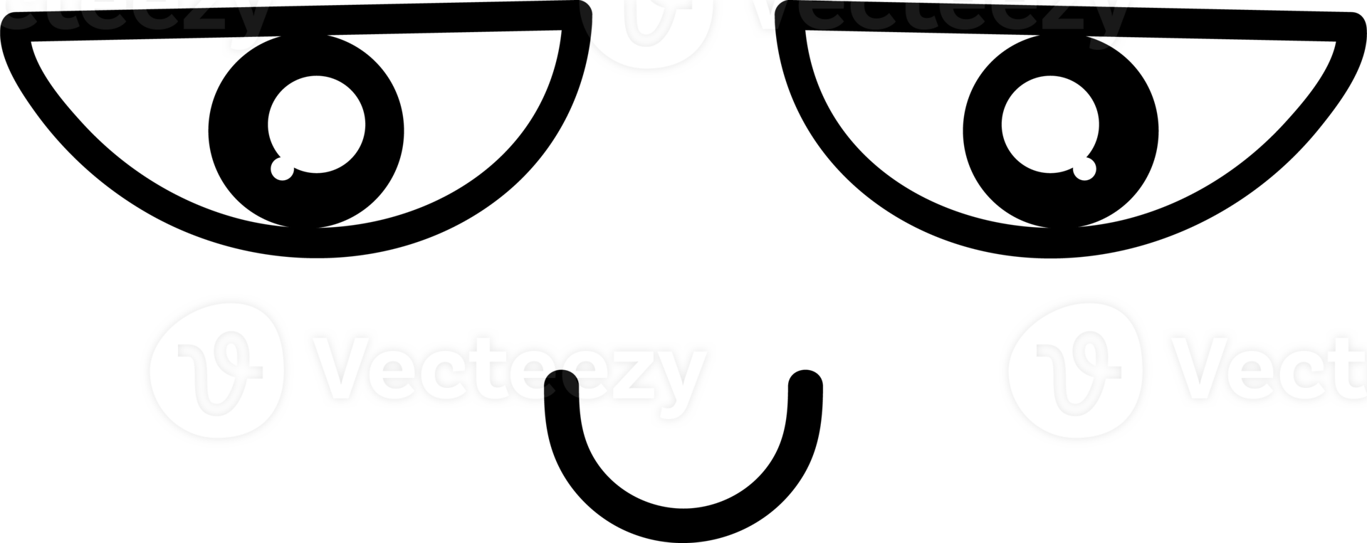 Smile face sticker illustration on transparent background. png