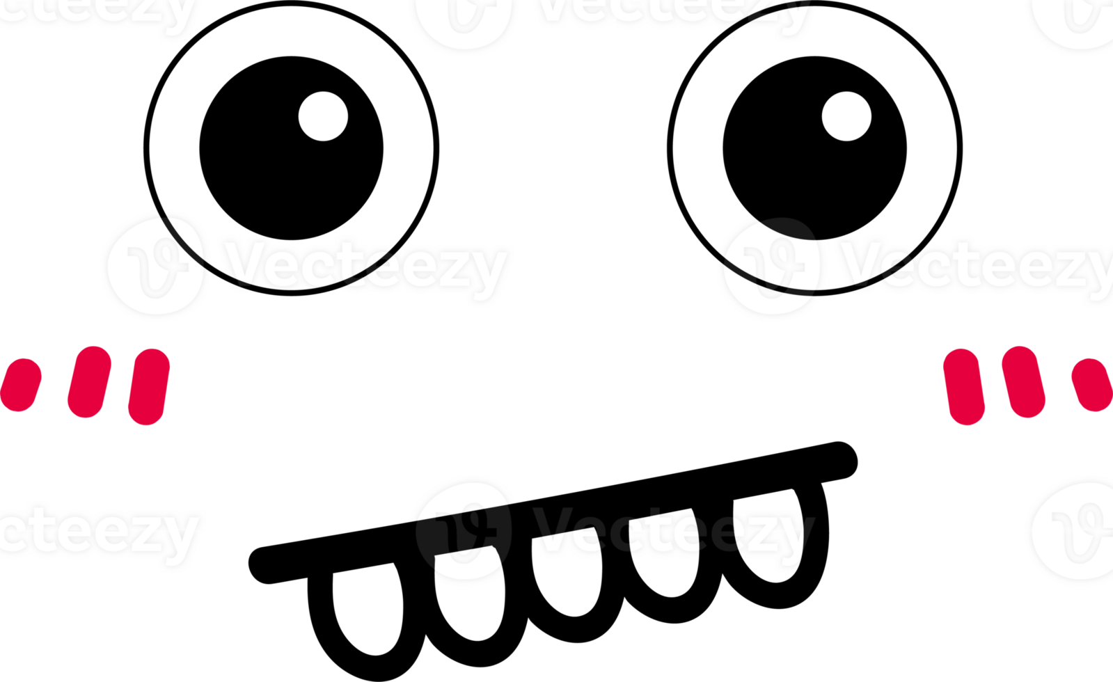 Shy face emoji illustration on transparent background. png