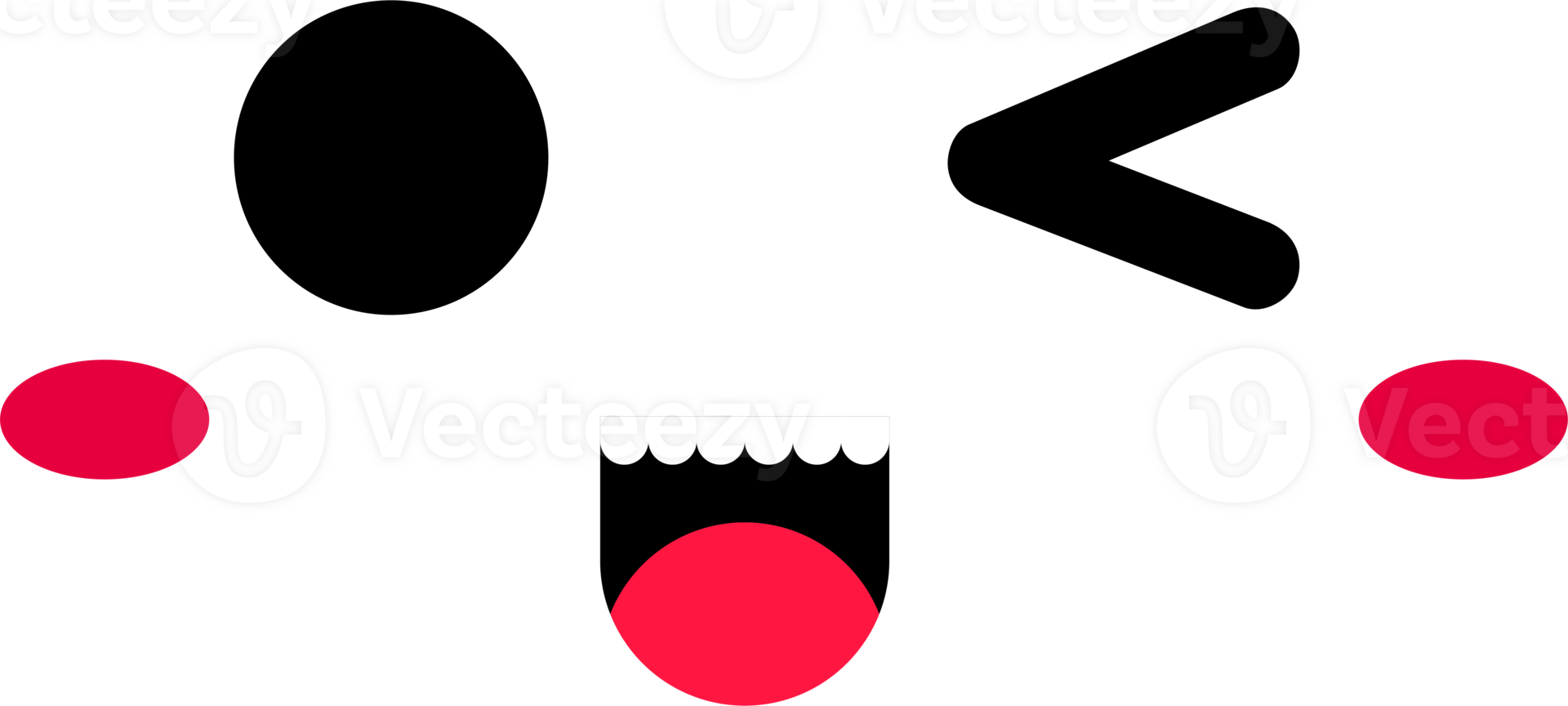 Cartoon wink face emoji illustration on transparent background. png