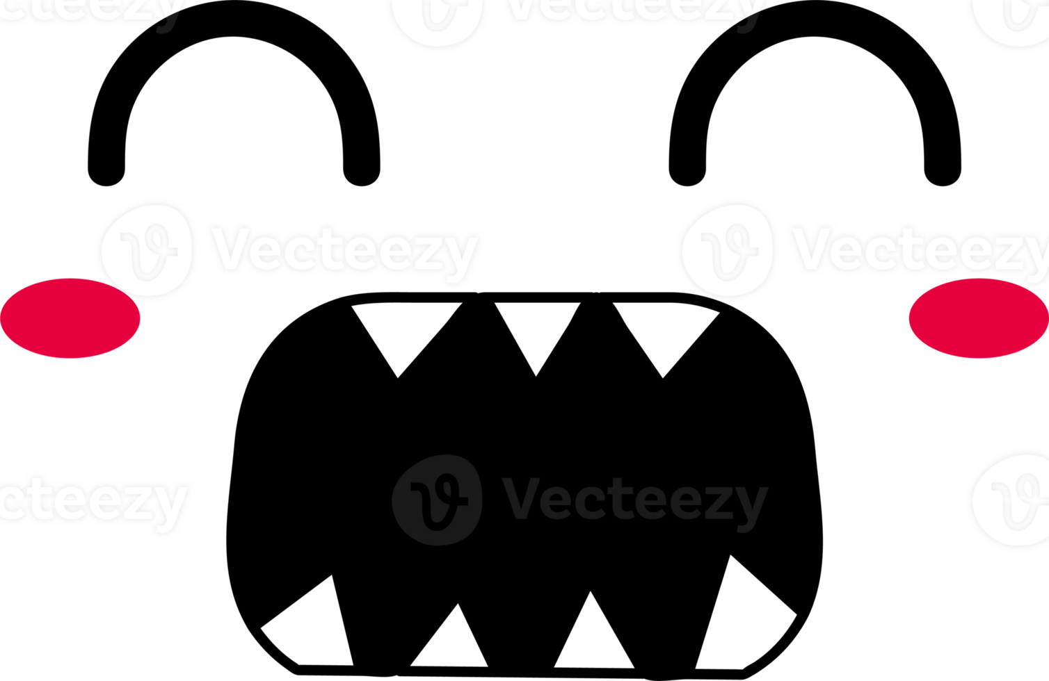 Happy face emoji illustration on transparent background. png