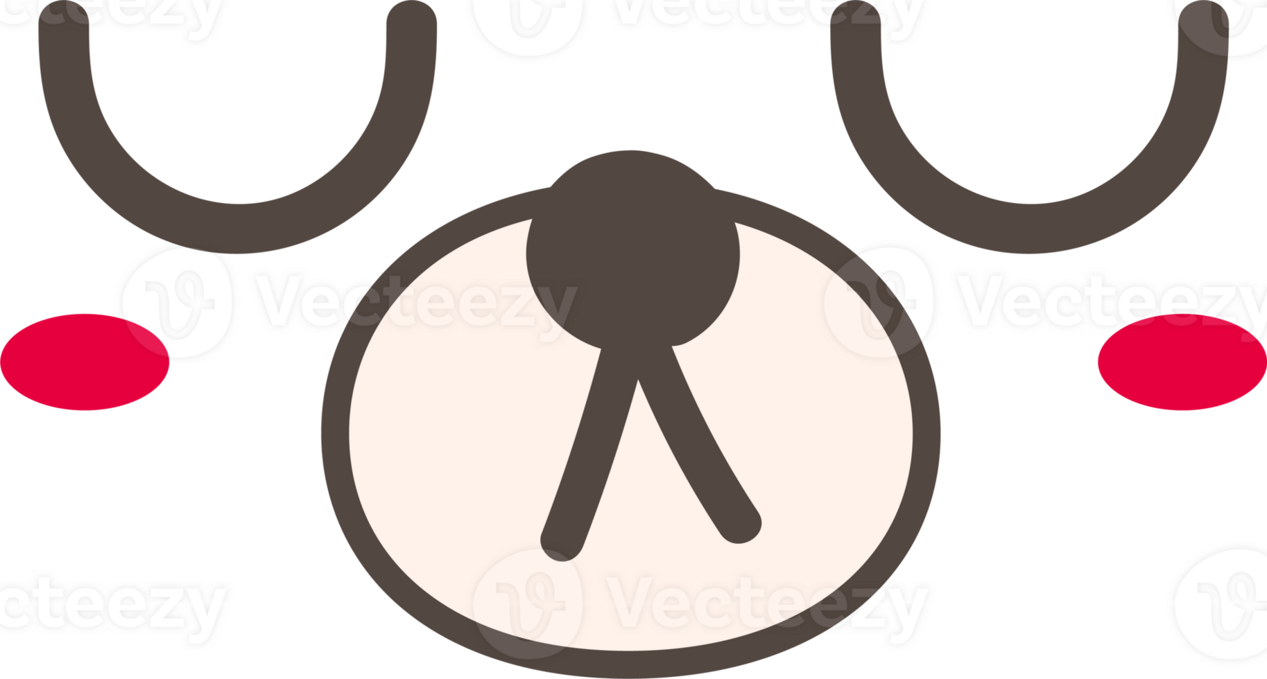 Bear calm face emoji illustration on transparent background. png
