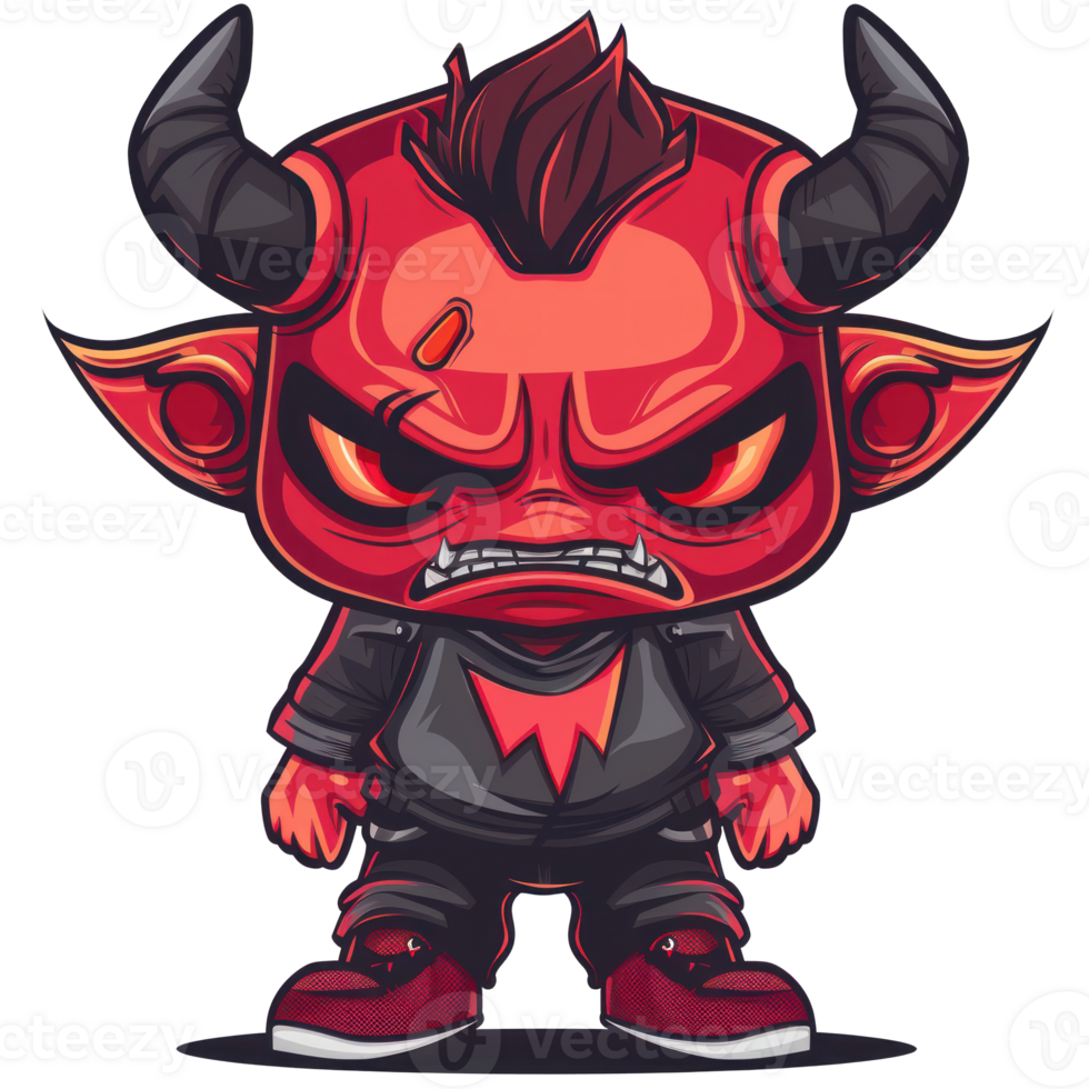 Fiendish Edition Devil Monster Character Design for T-shirt png