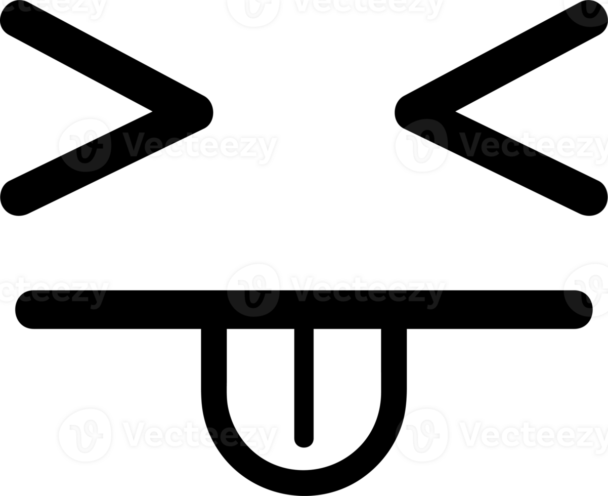 Silly face sticker illustration on transparent background. png