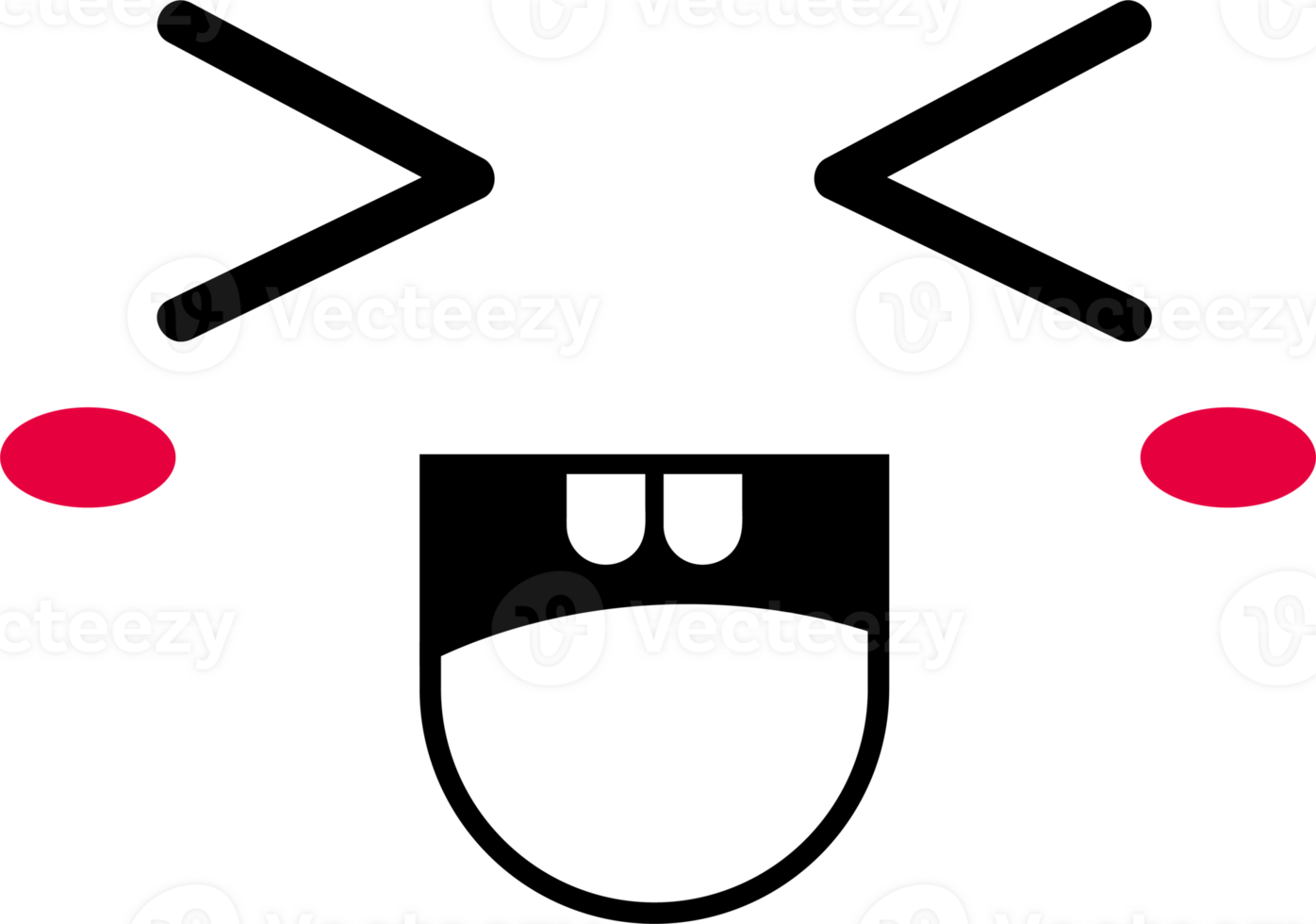 Happy face emoji illustration on transparent background. png