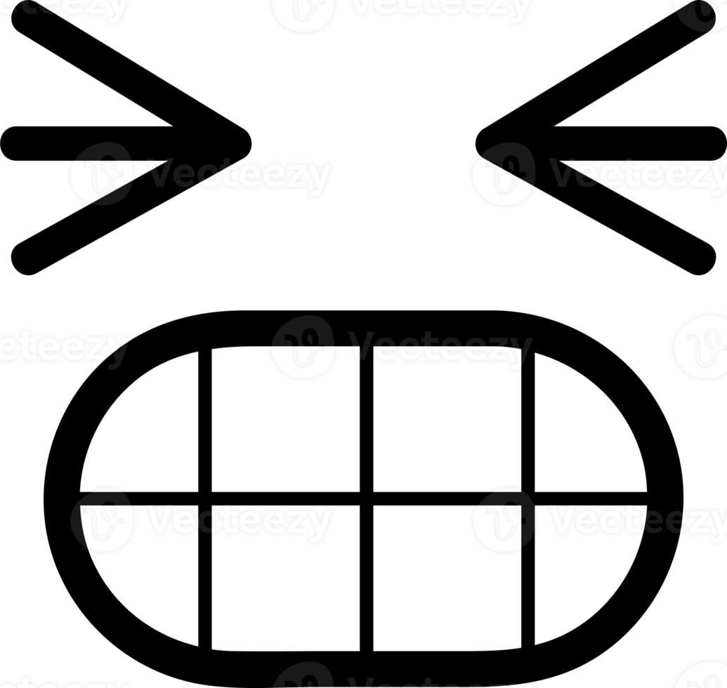 Shy face sticker illustration on transparent background. png