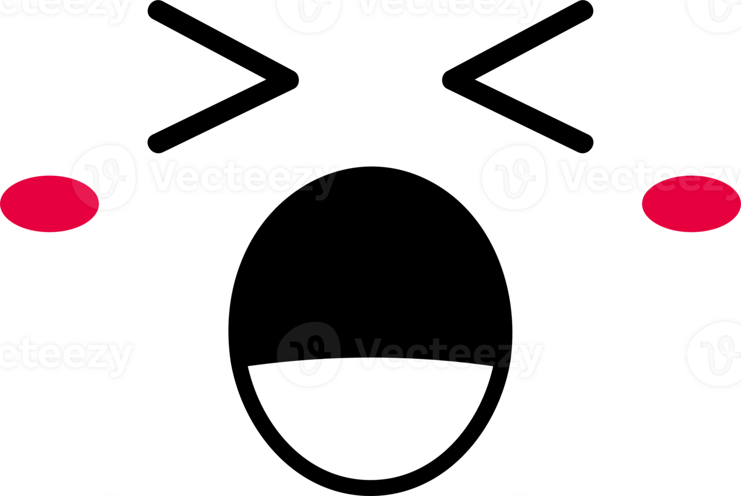 Happy face emoji illustration on transparent background. png